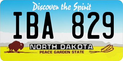ND license plate IBA829