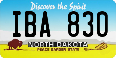 ND license plate IBA830