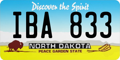 ND license plate IBA833