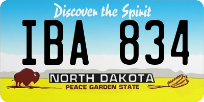 ND license plate IBA834