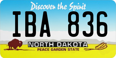 ND license plate IBA836