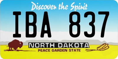 ND license plate IBA837