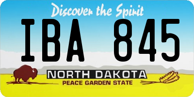 ND license plate IBA845