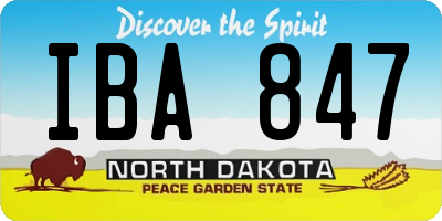ND license plate IBA847