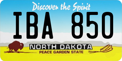 ND license plate IBA850