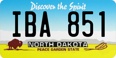 ND license plate IBA851