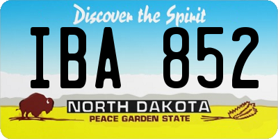 ND license plate IBA852