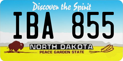 ND license plate IBA855