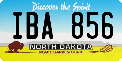 ND license plate IBA856