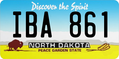 ND license plate IBA861