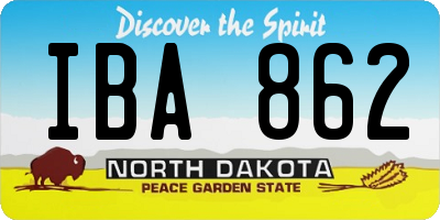 ND license plate IBA862