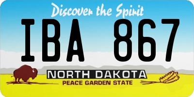 ND license plate IBA867