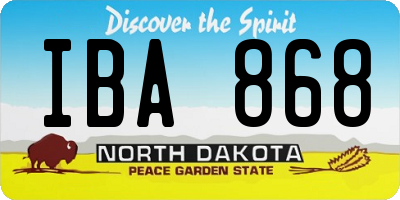ND license plate IBA868
