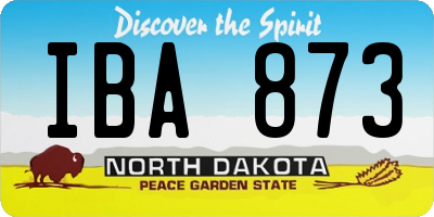 ND license plate IBA873