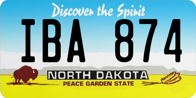 ND license plate IBA874