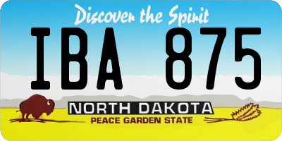 ND license plate IBA875