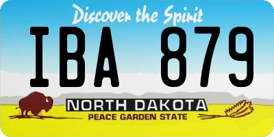 ND license plate IBA879
