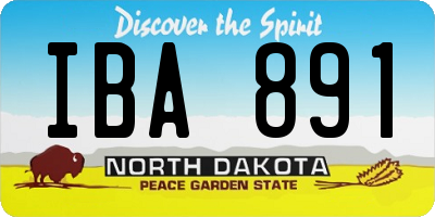ND license plate IBA891