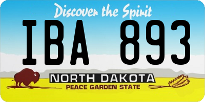 ND license plate IBA893