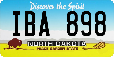 ND license plate IBA898