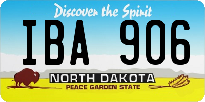 ND license plate IBA906