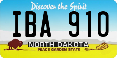 ND license plate IBA910