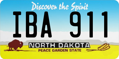 ND license plate IBA911