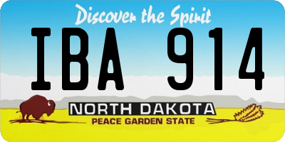 ND license plate IBA914