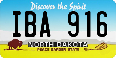 ND license plate IBA916
