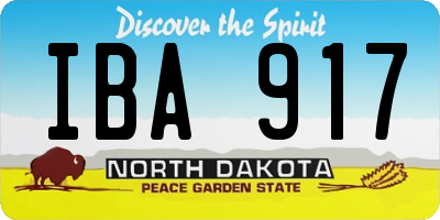 ND license plate IBA917