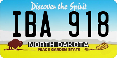 ND license plate IBA918