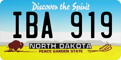ND license plate IBA919