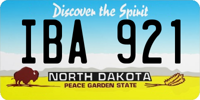 ND license plate IBA921