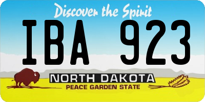 ND license plate IBA923