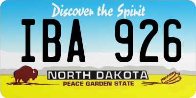 ND license plate IBA926