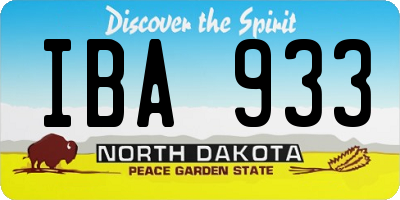 ND license plate IBA933