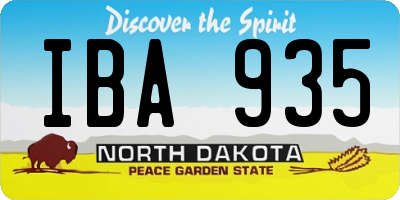 ND license plate IBA935