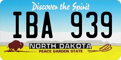 ND license plate IBA939
