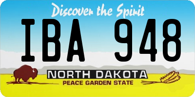 ND license plate IBA948