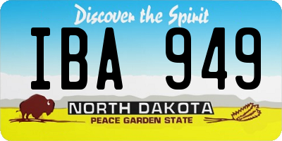 ND license plate IBA949