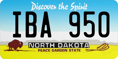 ND license plate IBA950