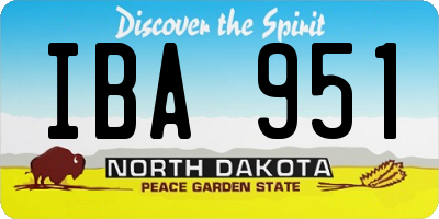 ND license plate IBA951