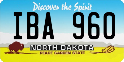ND license plate IBA960