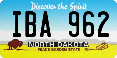 ND license plate IBA962