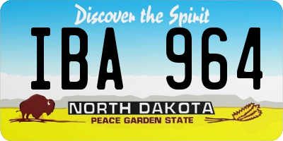 ND license plate IBA964