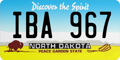 ND license plate IBA967