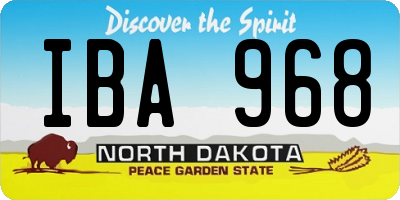 ND license plate IBA968