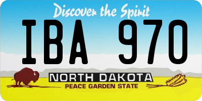ND license plate IBA970
