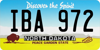 ND license plate IBA972