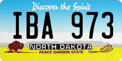 ND license plate IBA973